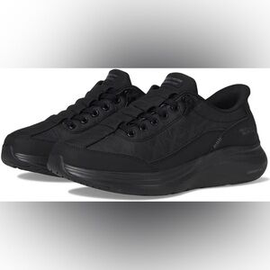 🆕 Skechers Slip-ins Cozy Fit Sneakers Womens 8.5 Black Hands Free Walking